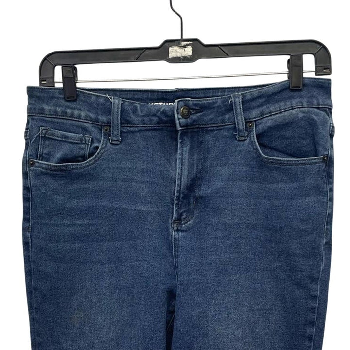 MaxStudio Indigo Womens Size 16 Stretch Cotton Straight Leg Denim Blue Jeans