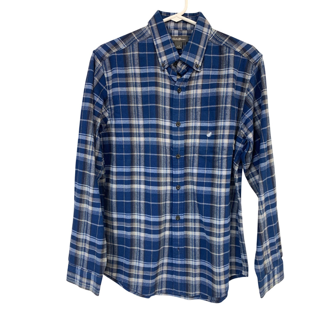 New Eddie Bauer Mens Small Long Sleeve Eddies Field Flannel Button Up Shirt