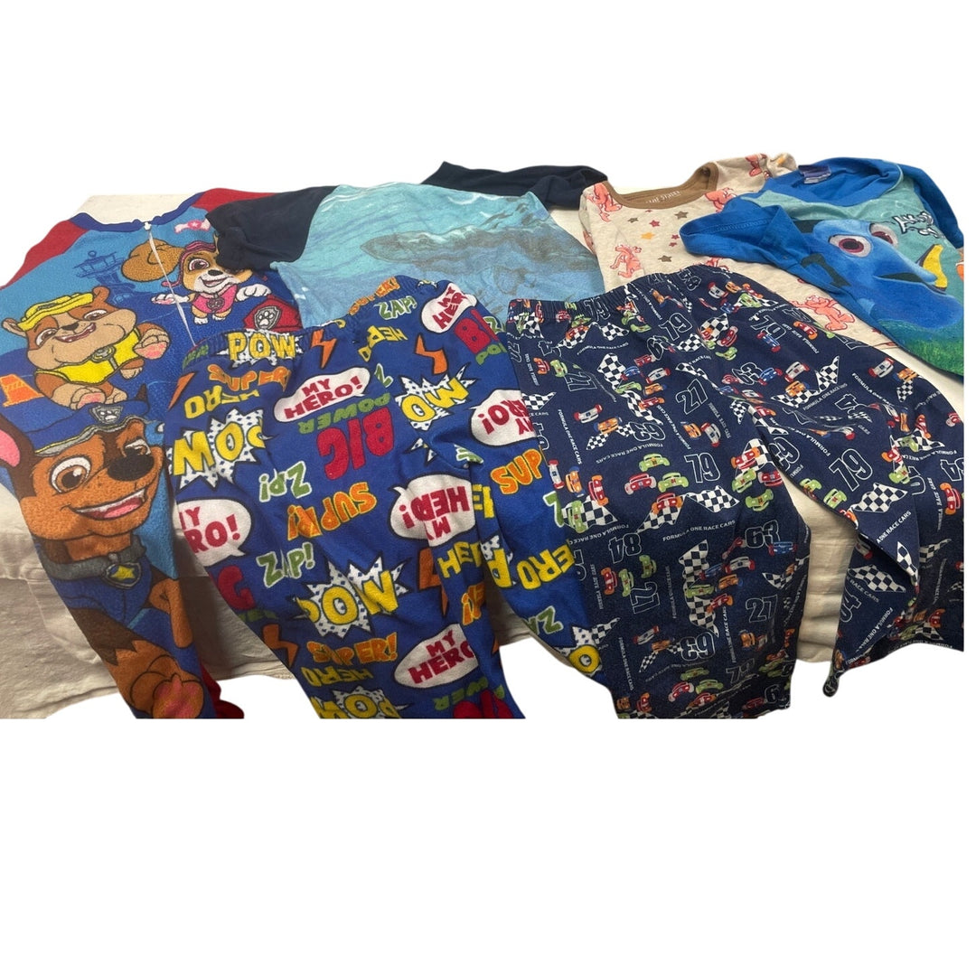 Lot of 6 Baby Boys 2T Paw Patrol Elmo Nemo Carters Lightweight PJs Pants Tops