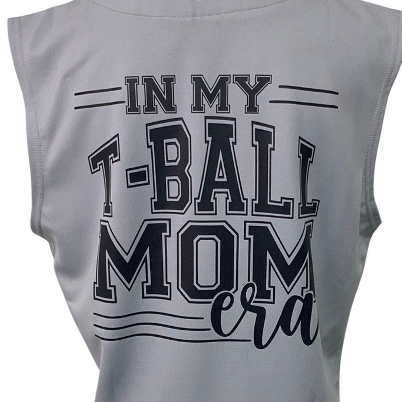 New Hand Printed Unisex Large Gray T-Ball Mom Era Sleeveless Baseball Shirt