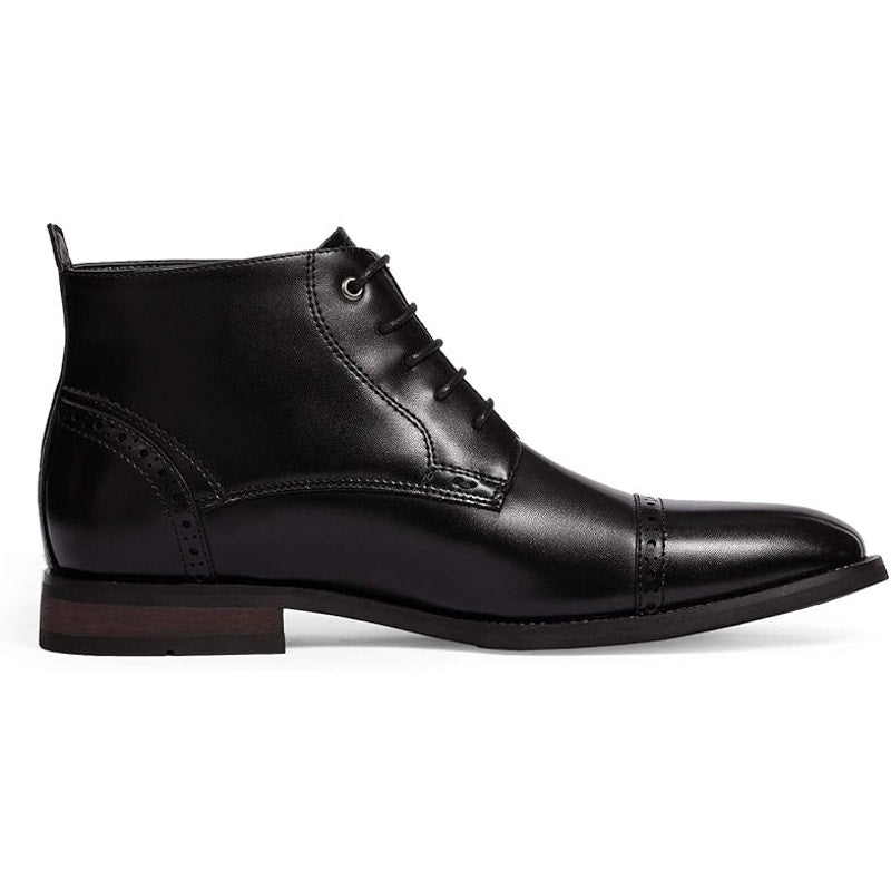 Bruno Marc Mens Size 10.5 Black Dressy Lace Up Low Heel Ankle Boots Formal Shoes