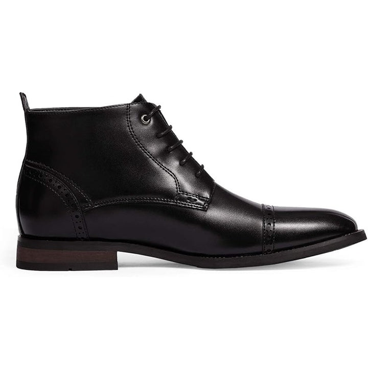 Bruno Marc Mens Size 10.5 Black Dressy Lace Up Low Heel Ankle Boots Formal Shoes