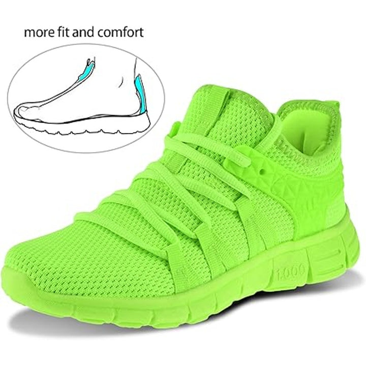 New Inzcou Women Size 6 Neon Green Lightweight Breathable Comfort Athletic Shoes