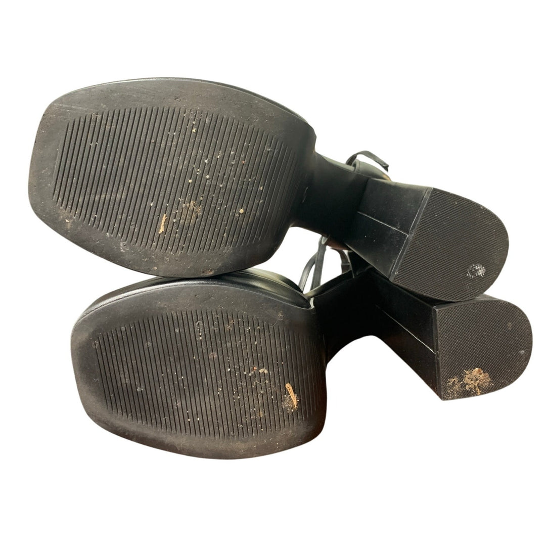 Dream Pairs Womens 11 Black 5" Block Platform Heel Peep Toe Ankle Strap Shoes