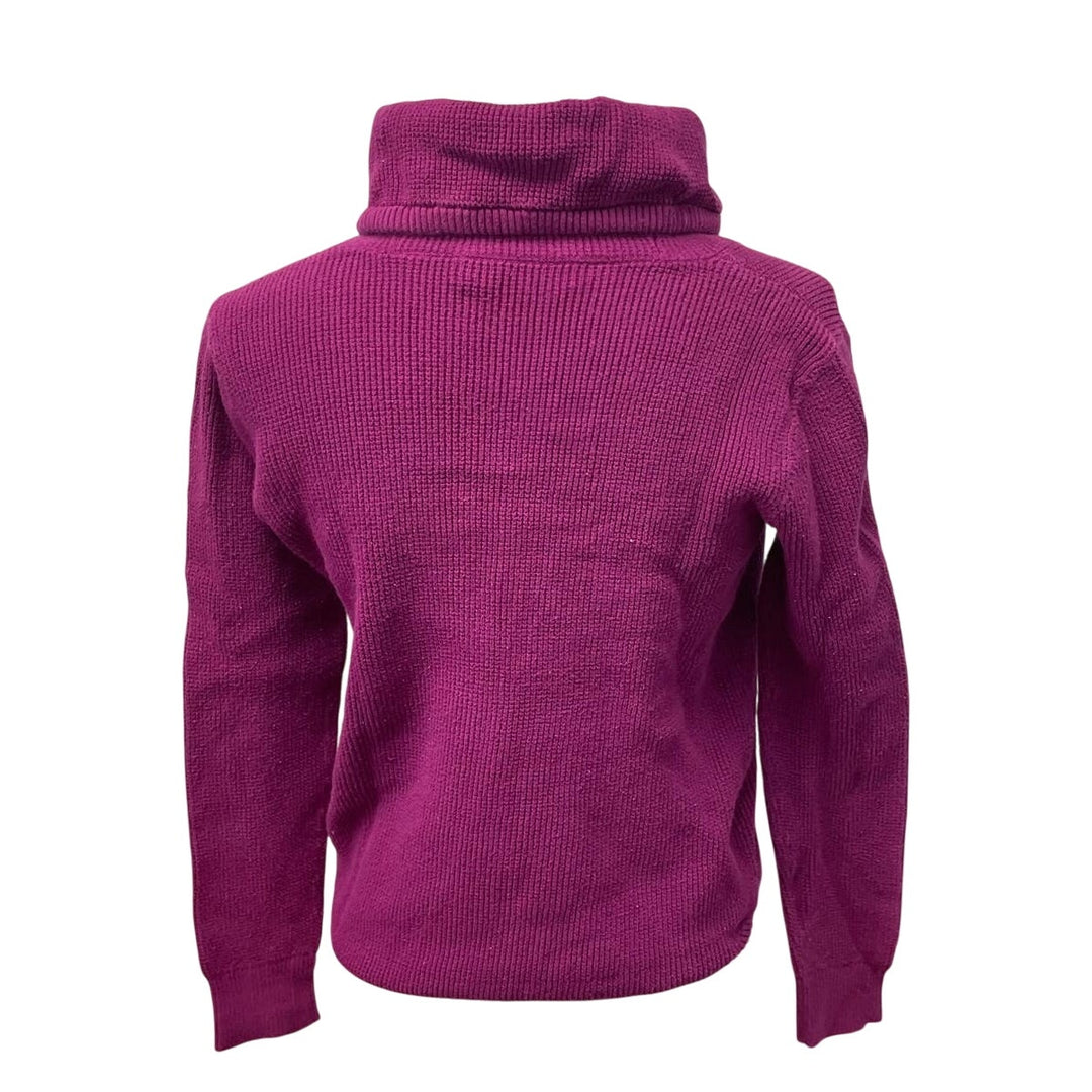 Lauren Ralph Lauren Womens Small Mock Turtleneck Waffled Long Sleeve Sweater
