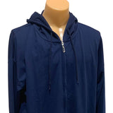 New Hasuit Mens XXL Navy Blue Lightweight PolyCotton Full Zip Hoodie Jacket