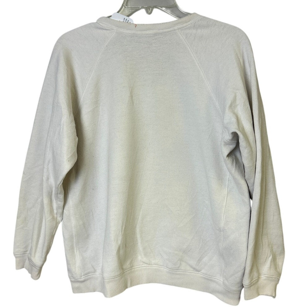 Upcycled Hand Printed Womens Medium Let Them V Neck Long Sleeve Sweatshirt