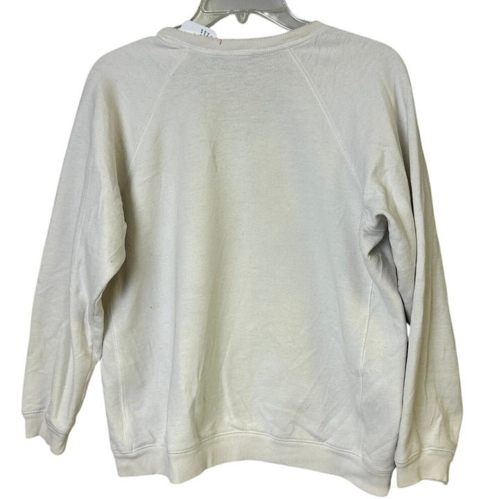 Upcycled Hand Printed Womens Medium Let Them V Neck Long Sleeve Sweatshirt