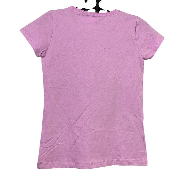 New Upcycled Hand Printed Girls Large 10/12 Purple Dandelion Wish Tee Shirt