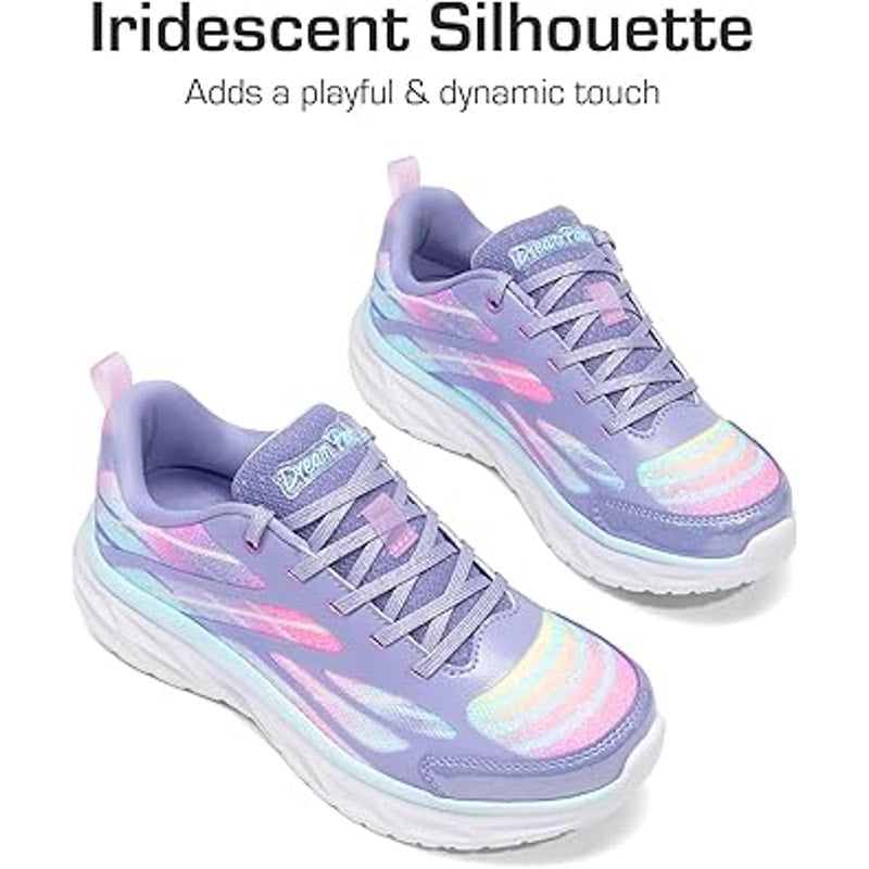 Dream Pairs Little Girls Size 3 Purple Glitter Sneakers Lace Up Tennis Shoes