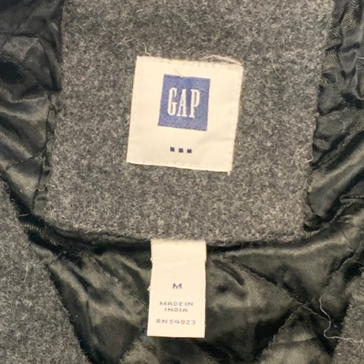GAP Mens Medium Full Zip Collared Fully Lined Wool Blend Basic Winter Coat