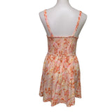 New American Eagle Womens Medium Adjustable Strap Floral Ruched Cotton Dress