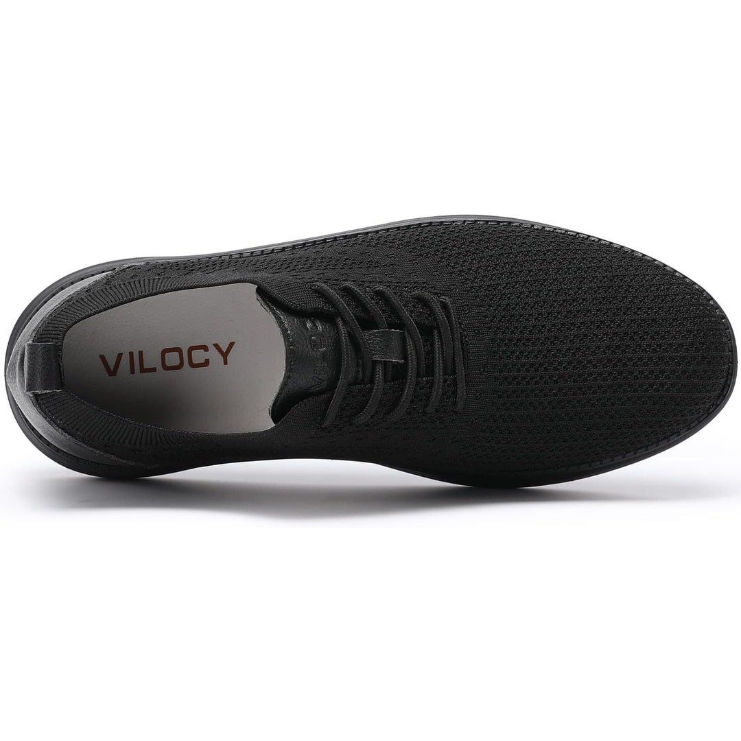 Vilocy Mens Size 10 Black Fabric Lace Up Casual Sneaker Oxford Comfort Shoes