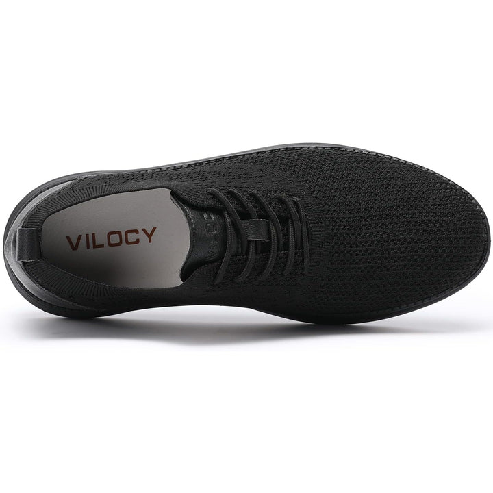 Vilocy Mens Size 10 Black Fabric Lace Up Casual Sneaker Oxford Comfort Shoes