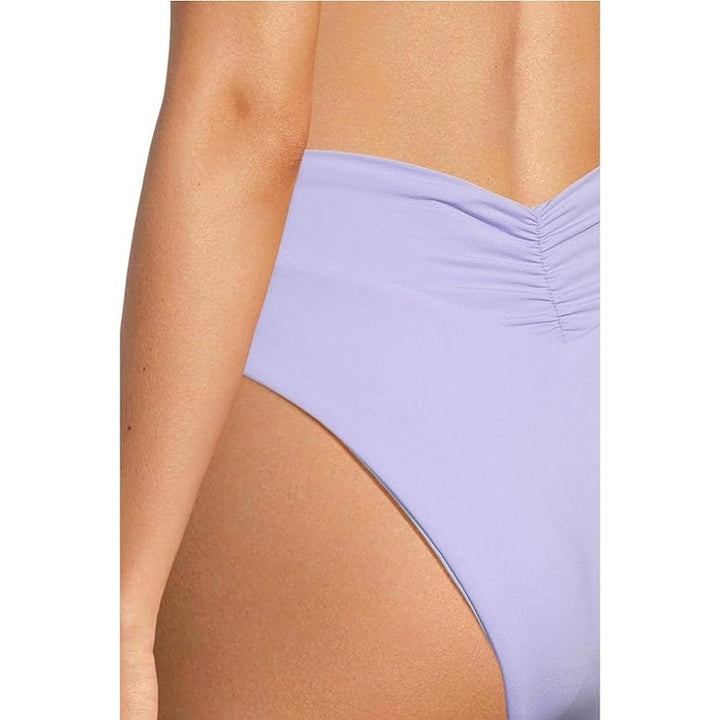 NWT New Becca Womens Small High Waisted Shirred Cheeky Cut Bikini Bottoms