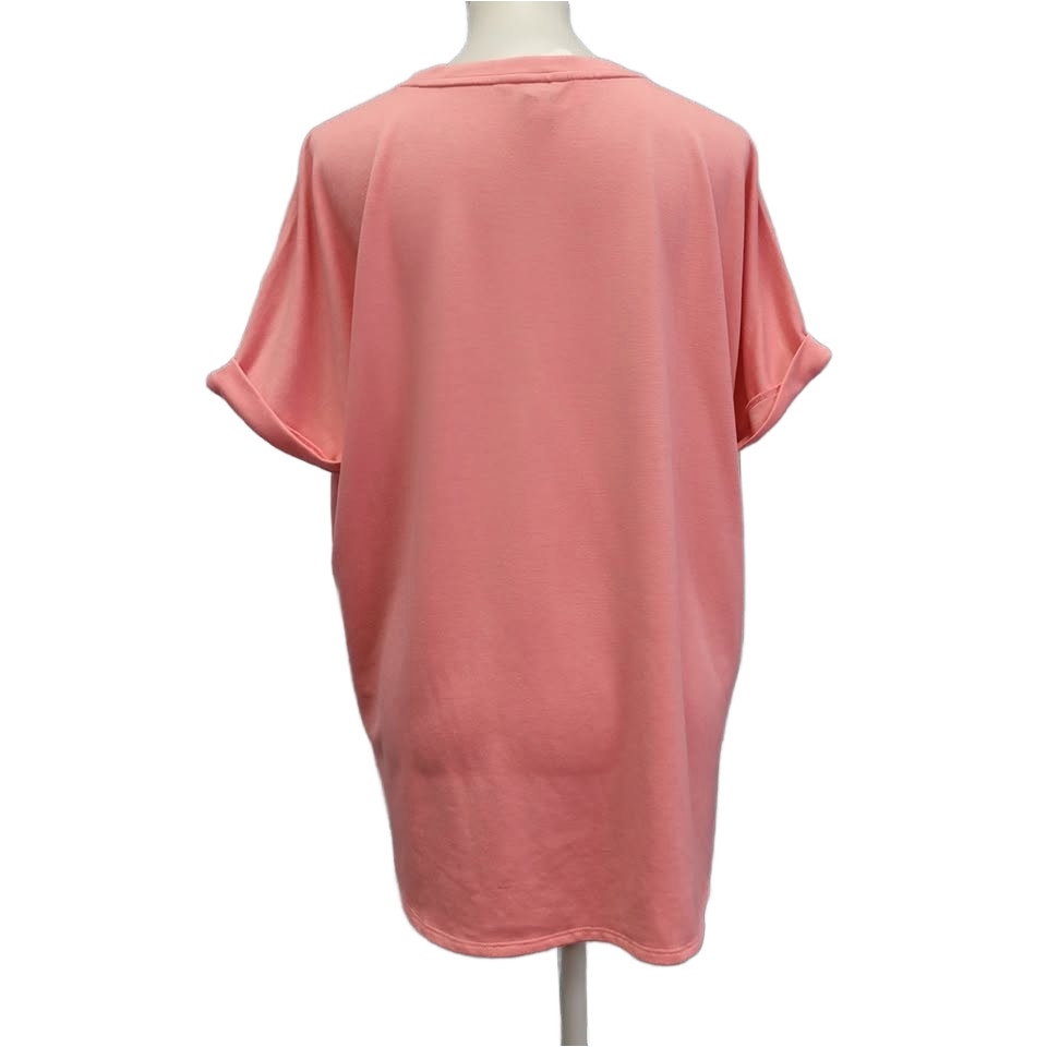 Hand Printed Upcycled Womens Large Easter Egg Bunny Peeps Spring Crew Neck Tee