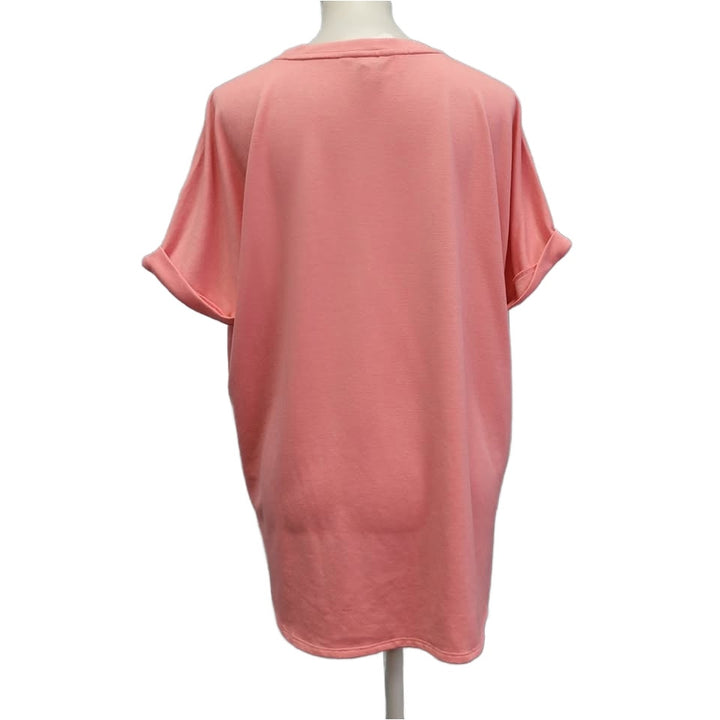 Hand Printed Upcycled Womens Large Easter Egg Bunny Peeps Spring Crew Neck Tee
