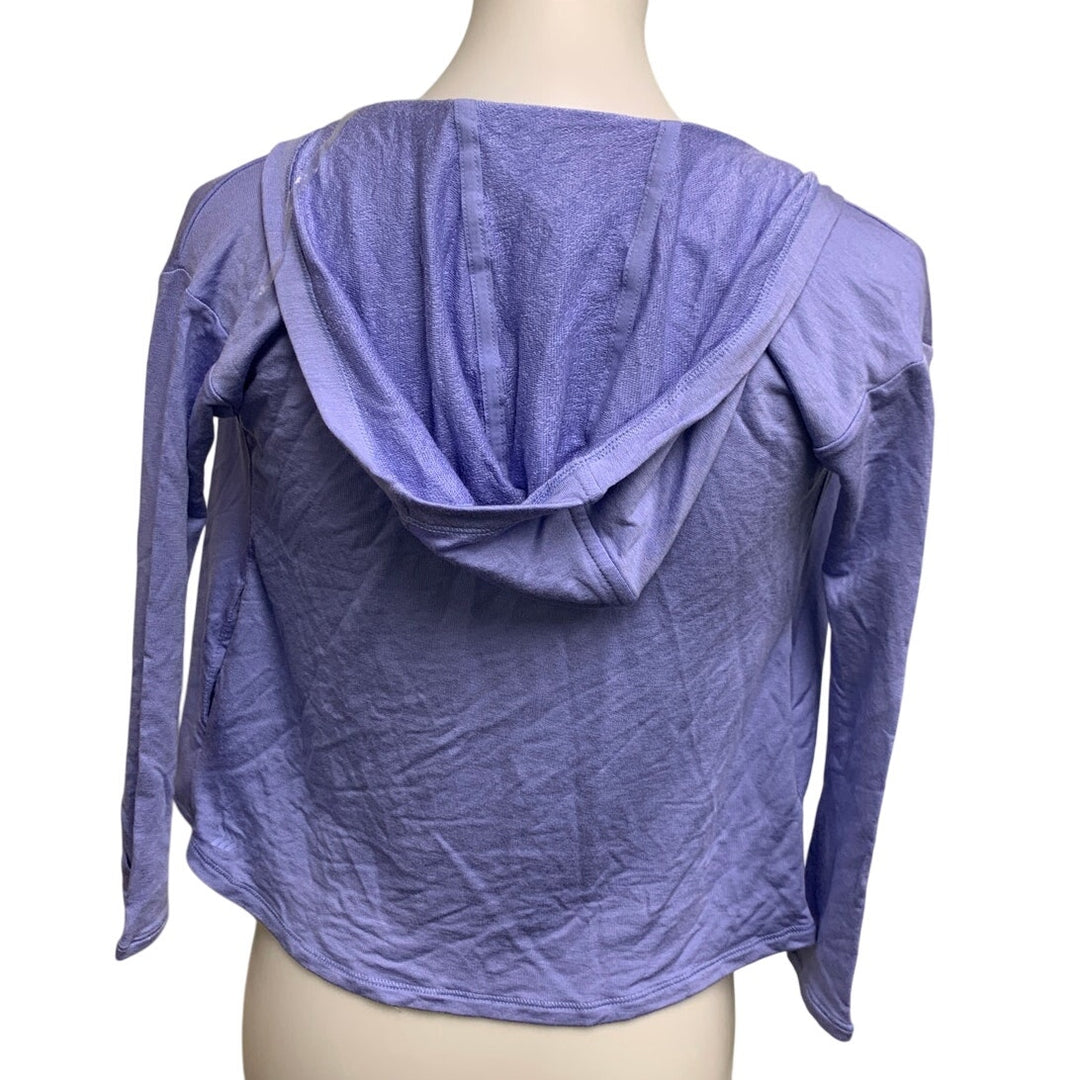 New All In Motion Girls XS Open Front Hoodie Jacket Coverup w Thumbholes
