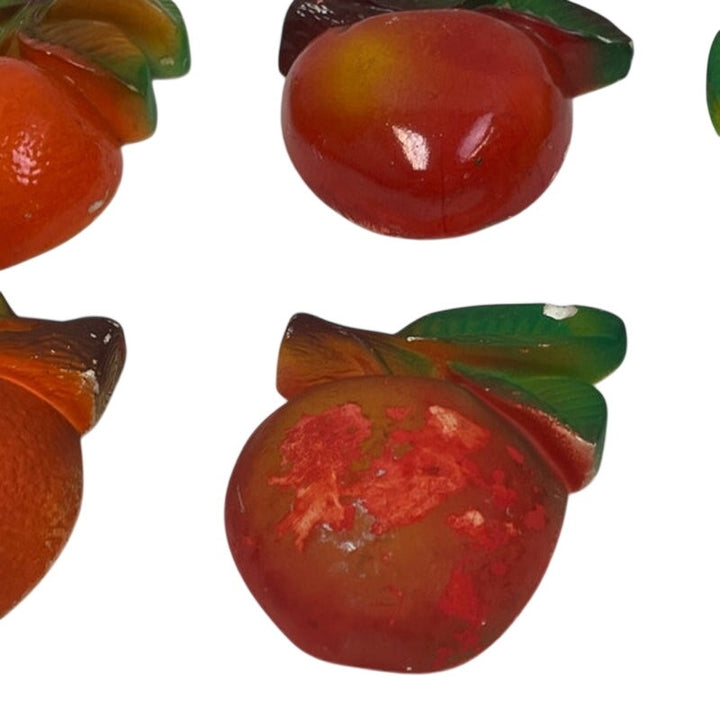 Vintage Handmade Hand Painted Ceramic Apple Orange Pear Fruit Wall Hanging Art