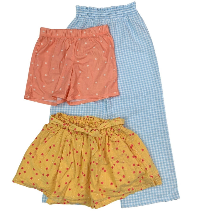Lot of 3 New Cat &amp; Jack Art Class Girls Medium Floral Skirt Shorts Gingham Pants