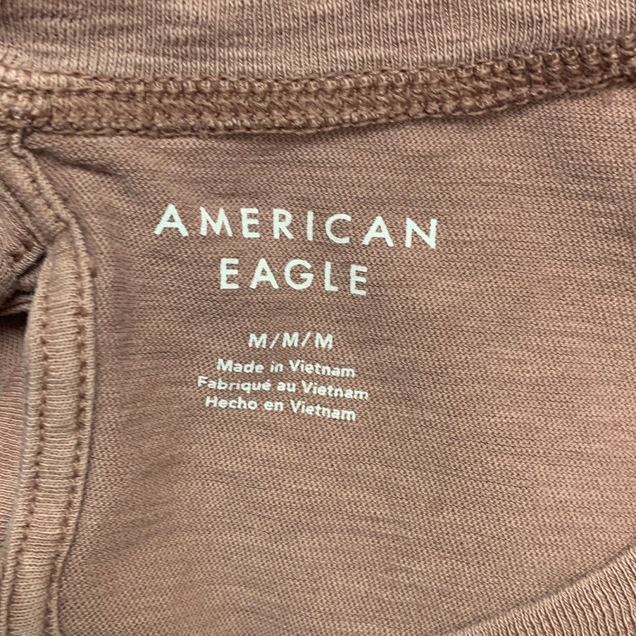 New American Eagle Womens Medium Short Sleeve Crew Neck Back Tie Top