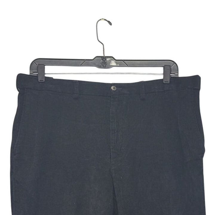 Haggar Mens 42X32 Black 100% Cotton Flat Front Mutli Pocket Corduroy Pants