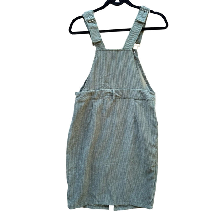 NWT New Shein Womens Medium (6) 100% Polyester Corduroy Side Zip Overall Dress