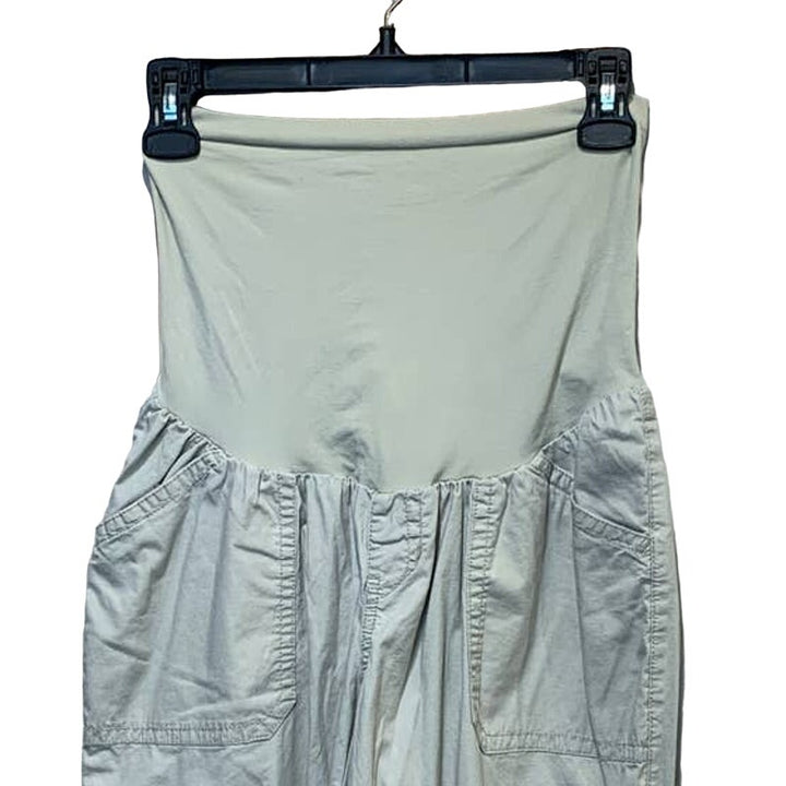 Motherhood Maternity Medium Secret Fit Belly Stretch Panel Tan Long Khaki Pants
