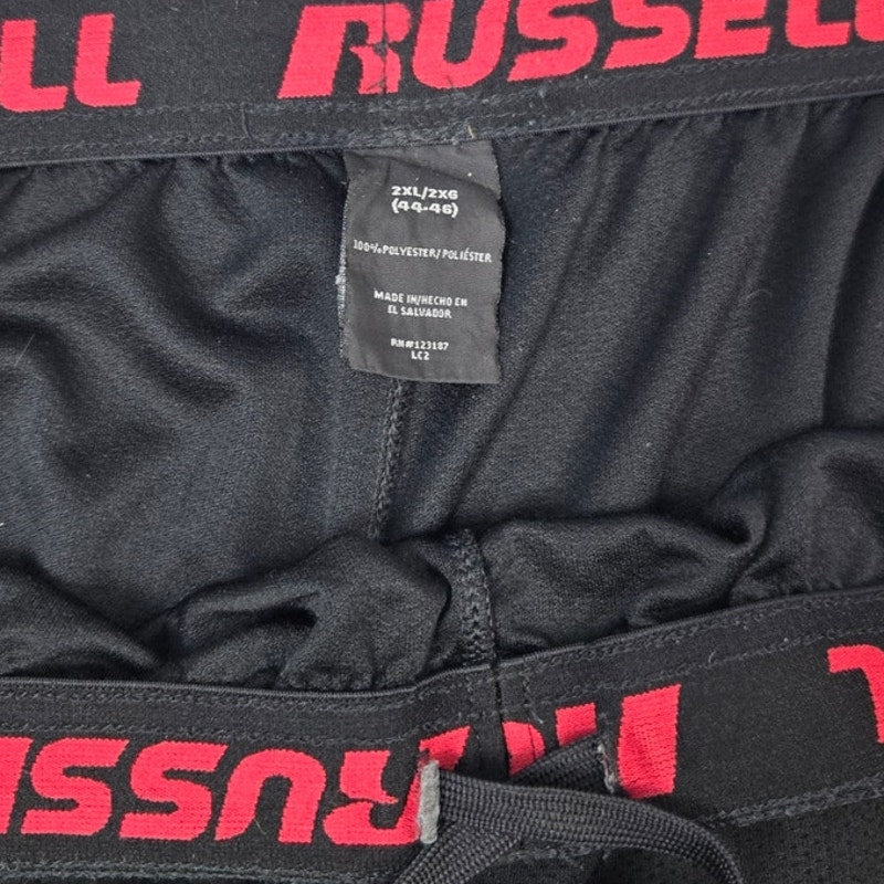 Russell Mens 2XL Polyester Ankle Zip Side Stripe Drawstring Waist Athletic Pants