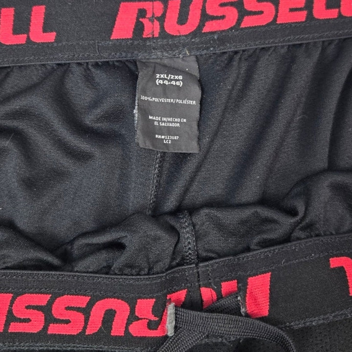 Russell Mens 2XL Polyester Ankle Zip Side Stripe Drawstring Waist Athletic Pants