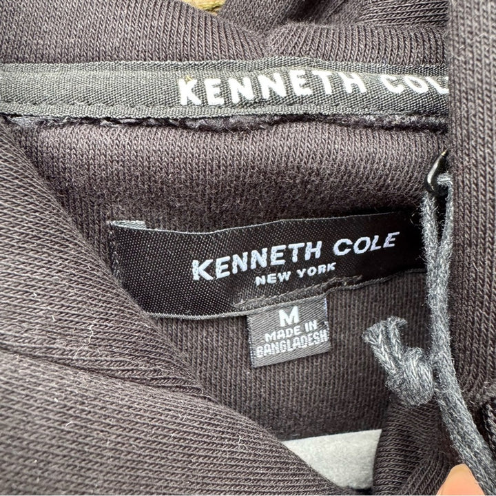 NWT New Kenneth Cole Mens Large Black Mobility Fleece Hoodie Hooded Sweatshirt