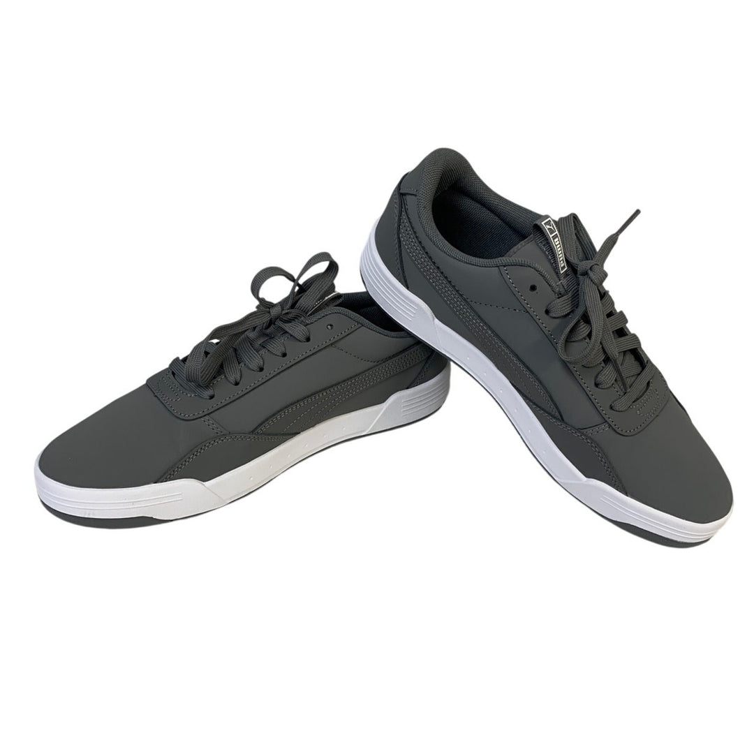 PUMA Mens Size 11 Gray Faux Leather SoftFoam+ Lace Up Skate Sneaker Shoes
