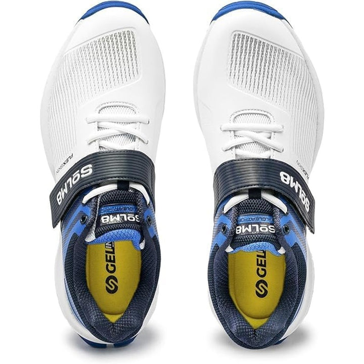 SOLM8 Mens Size 11 Blue White Lace Up Hook Loop S8 Cricket Spikes Cleat Shoes