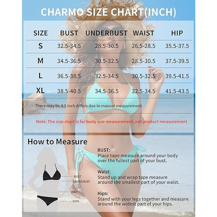 New Zonsaoja Women Medium Royal Blue Tie 2 Piece Triangle Bikini Swimsuit