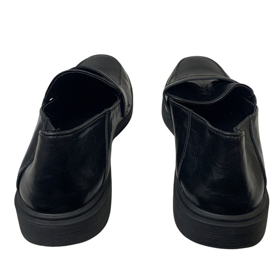 OTNDK Womens Size 9 Black 1" Heel Loafer Round Toe Slip On Dress Shoes