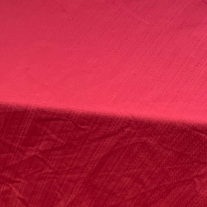 Solid Red Oval Cotton Blend Christmas Holiday Event Woven Fabric Tablecloth