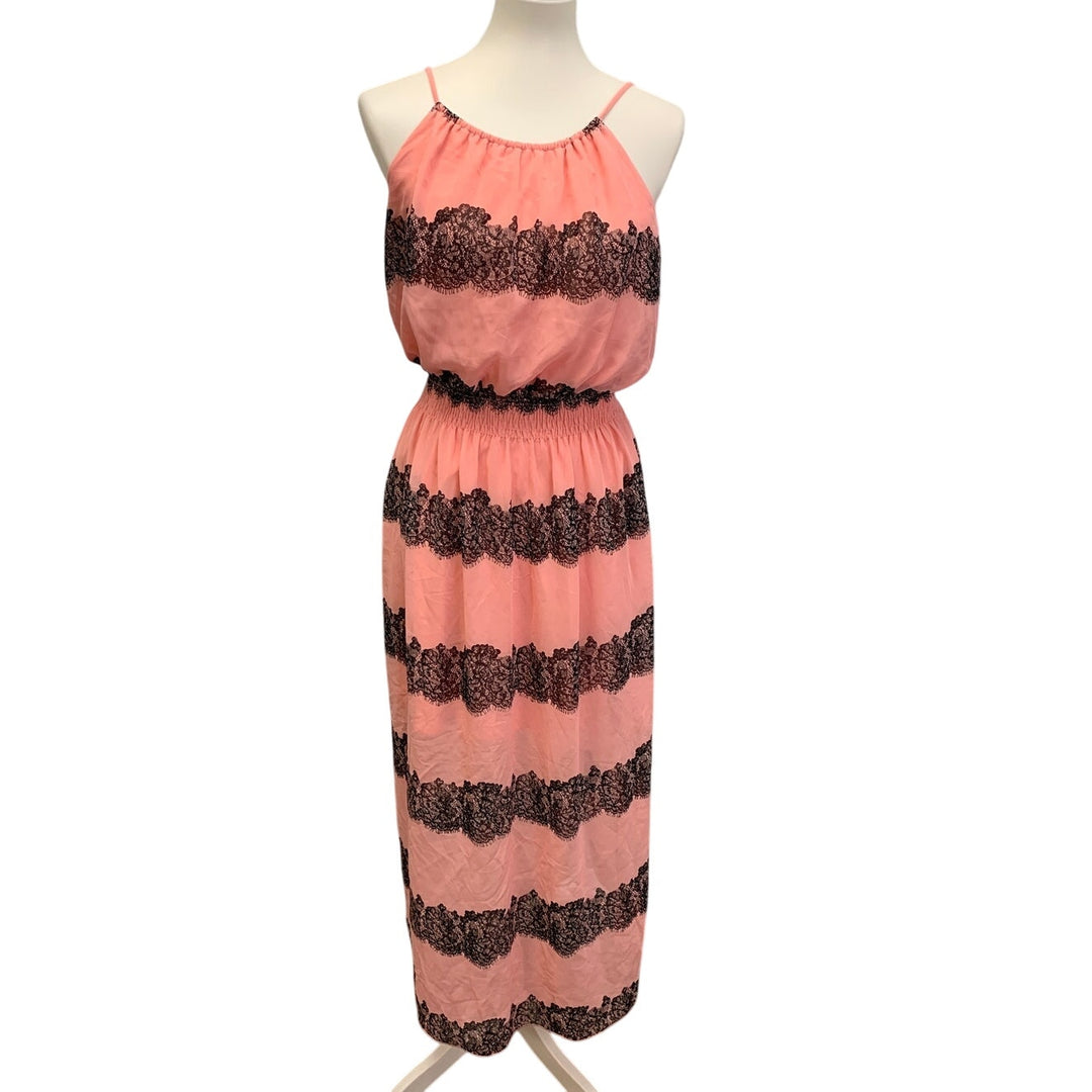Enfocus Studio Womens Size 6 Lightweight Halter Lace Maxi Gathered Waist Dress