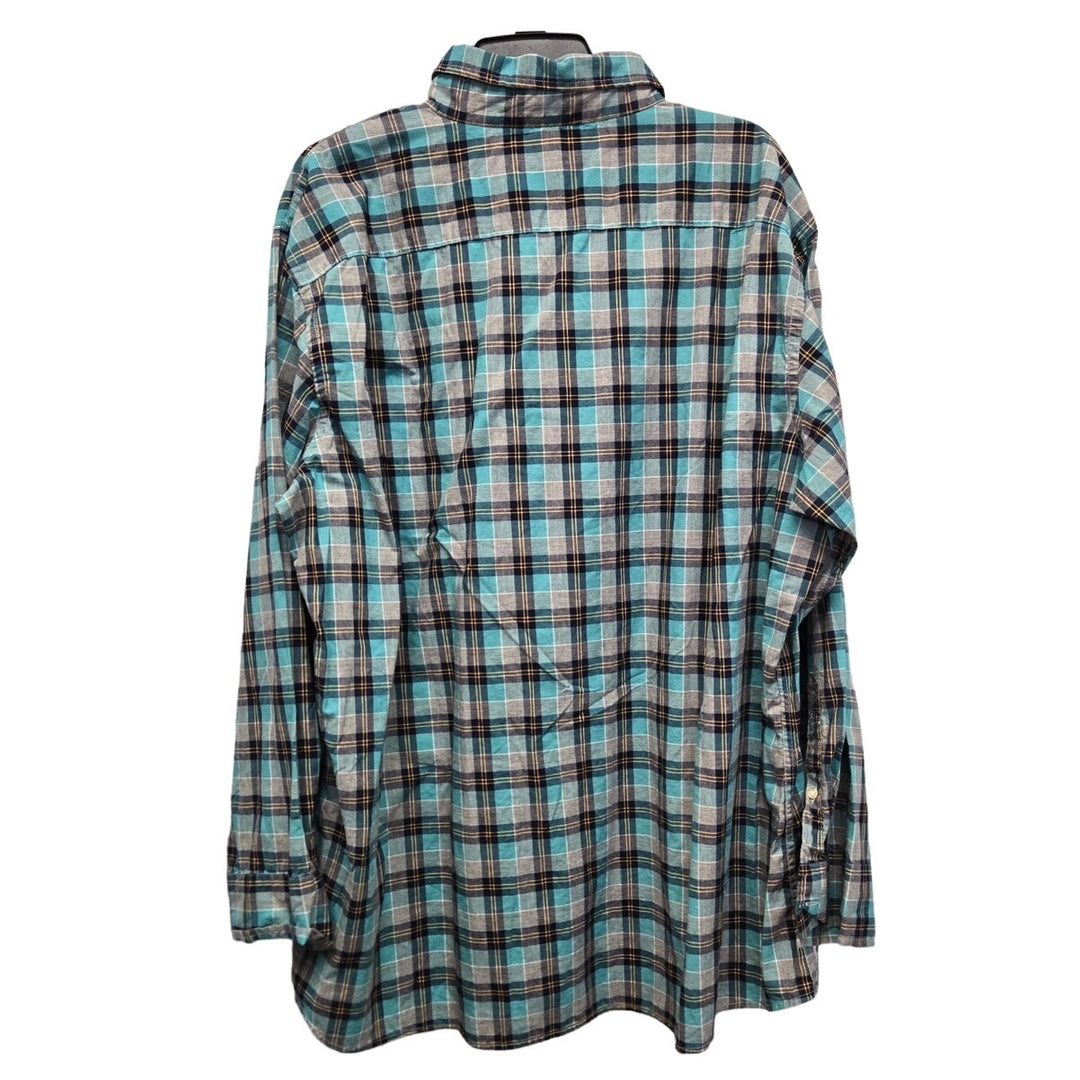 Sonoma Mens 2XL 100% Cotton Plaid Long Sleeve Button Up Shirt w Front Pocket