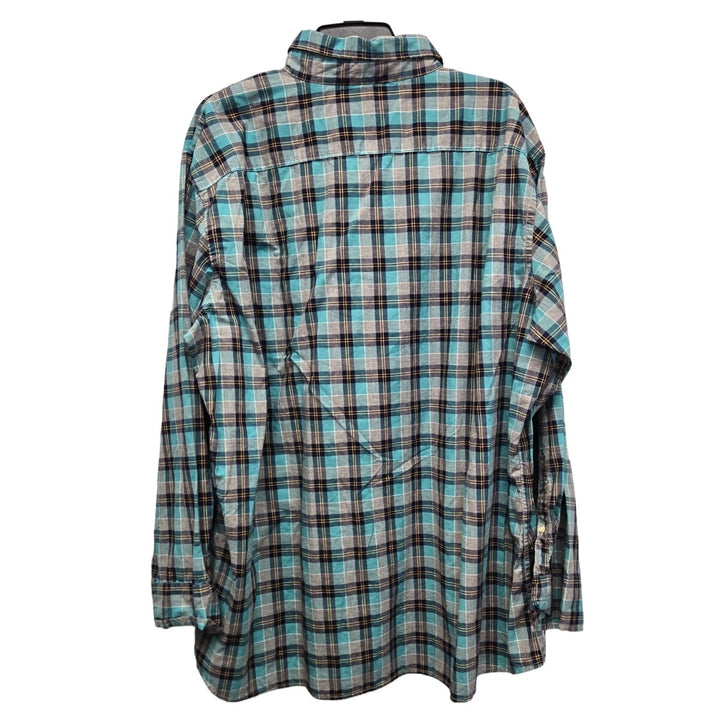 Sonoma Mens 2XL 100% Cotton Plaid Long Sleeve Button Up Shirt w Front Pocket