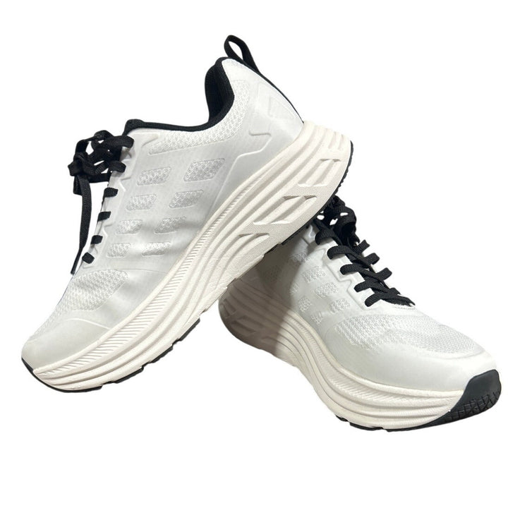 Nortiv 8 Womens Size 8.5 White Black Sneakers Lace Up Round Toe Tennis Shoes