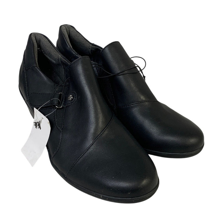 JBU Women Size 8 Black Faux Leather Kyley Hook Loop Adjustable Comfort Shoes