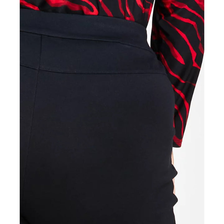 New INC Womens Plus Size 28W High Rise Pull-On Straight-Leg Black Ponte Pants