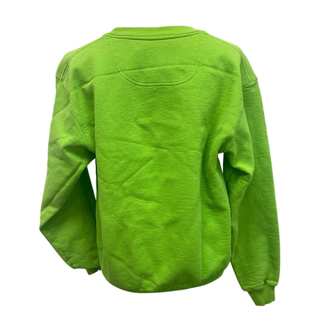 Champion Eco Mens Medium Neon Green Long Sleeve PolyCotton Crew Neck Sweatshirt