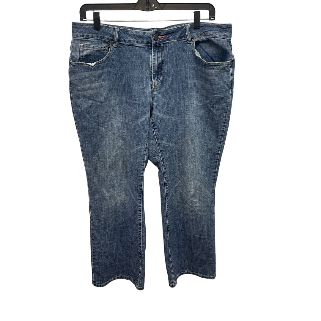 CATO Premium Womens Size 18WP Straight Leg Stretch Cotton Denim Blue Jeans