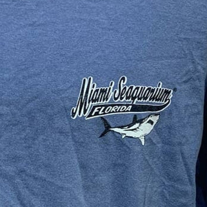 Warning Shark Watch Get Rescued XL Short Sleeve Miami Seaqarium Souvenir Tee