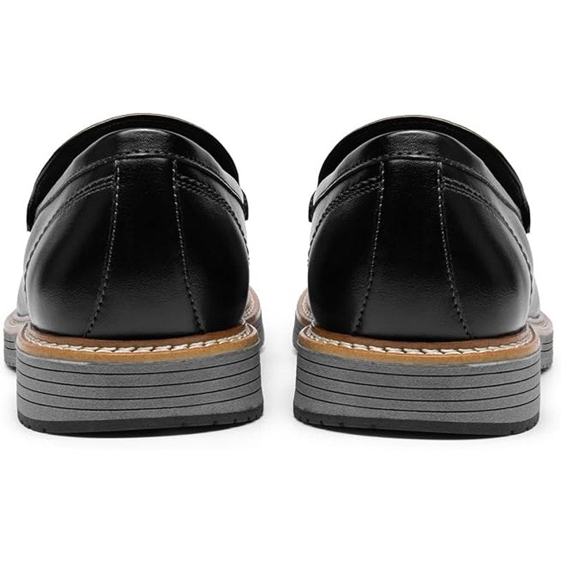 Bruno Marc Mens Size 12 Black Faux Leather Slip On Classic Loafers Formal Shoes