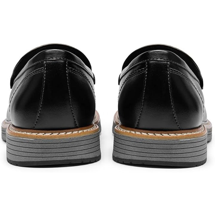Bruno Marc Mens Size 12 Black Faux Leather Slip On Classic Loafers Formal Shoes