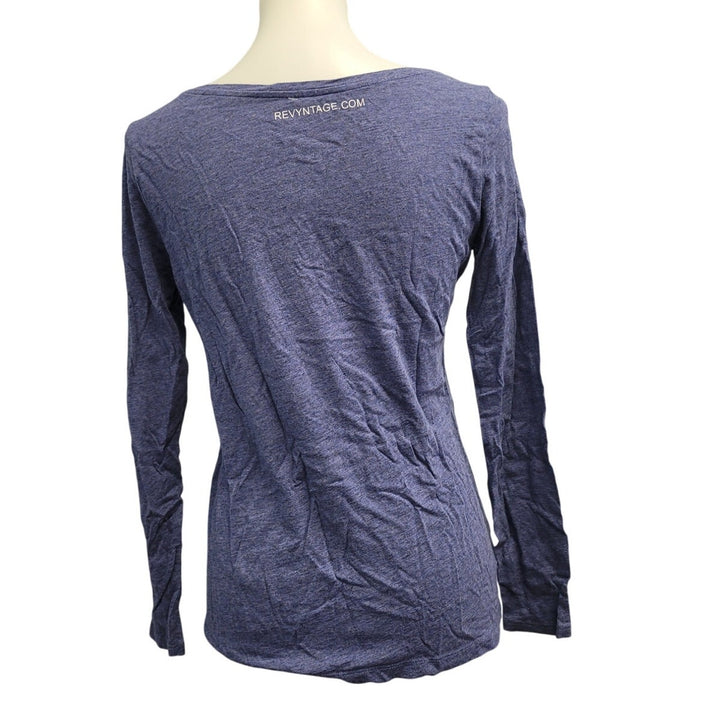 Hand Printed Upcycled Womens Medium Saving the Planet Superpower Long Sleeve Tee