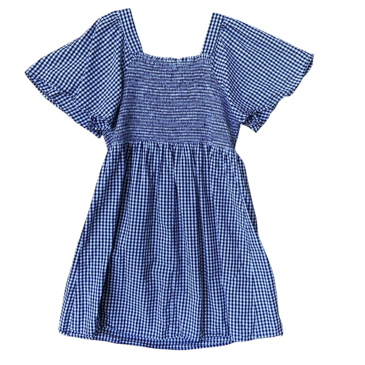 Romantic Gypsy Womens 4X 100% Cotton Gingham Smocked Flare Sleeve Summer Dress