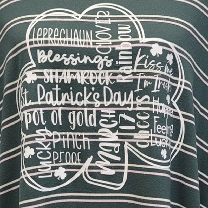 Hand Printed Upcycled Womens Medium St Patrick&